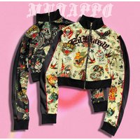 Retro American Embroidery Harajuku Jacket Set Spicy Girl West Coast Hip Hop Rock Style Long Sleeve Zipper Casual Sportswear