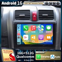 Android 16 For Honda CRV CR-V 3 RE 2006-2012 2K QLED Stereo Car Radio Multimedia Video Player GPS AI Voice 4G CarPlay Head Unit