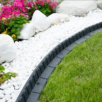 qw2pcs Lawnmover Friendly Garden Border 4ft Rubber Landscape Grass Lawn Mower Edging Section 120cm*8*6 Made In UKe