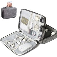 Travel Waterproof Electronic Organizer Pouch Portable Digital Gadget Storage Bag for USB Cables Chargers Plugs Earbuds