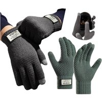 AliExpress WRELS Winter Knitted Gloves Windproof Warm Thickened Plush Lined Touch Screen Cycling Driving Gloves Anti-Cold Outdoor Running Gloves