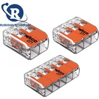 100 Stück WAGO Großverkauf 221-412 221-413 221-415 Brandneuer Ori-Schnellanschluss mit Hebel Kompakter Drahtverbinder Transparent orange
