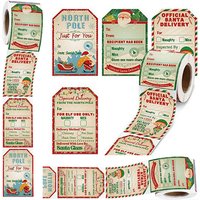 Christmas from Santa Claus Gift Tag Stickers Vintage Santa Delivery from The North Pole Present Labels for Christmas Decorations