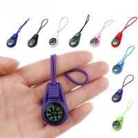 10Pcs Colorful Survival Keychain Zipper Pull Mini Compass for Outdoor Backpack Camping Hiking Pocket Navigator Adventure Tool
