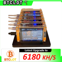 Upgraded-Bitcoin Crypto Solo Miner 6X100KH/S Nmminer Nerdminer+ 6 Slots Stand Upgraded Harshrate 2.8 Inch Smart Display Lottery