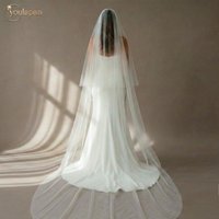 TOPQUEEN Minimalist Wedding Veil 2 Layers With Powder Blusher Veil For Bridal Singles Party Bridal Accessories Bridal Veil V131