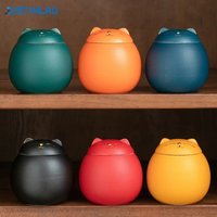 JUSTINLAU Ceramic Tea Cans Creative Lucky Cat Storage Jar Household Sealed Moisture Proof Candy Tea Sealed Cans Kitchen Supplie