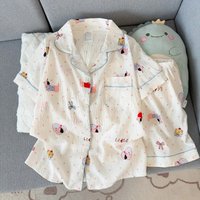 Women Summer Lapel Open Front Pajama Set Short Sleeve Top Shorts, Sweet Ins Teen Loungewear, Casual Daily Outdoor Home Wear Suit