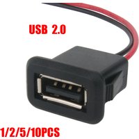 1-10pcs 2 Pin 4 Pin USB 2.0 Female Power Jack 2P 4P USB 2.0 Charging Port Connector Data Interface with Cable USB Charger Socket