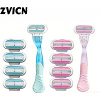 Safety Razor Blades Women Beauty Bikini Hair Removal Shaving Blades Set Shaver 3-Layer Replacement Heads