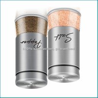 Salt and Pepper Shakers Set with Stainless Steel Lid for Kitchen Gadgets Cooking Spice Dispenser-B-A79M