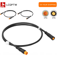 3 Pin Extension Cord for BAFANG Drive Motor E-Bike Thumb Throttle Gear Brake Sensor Conversion Cable Male to Female Replacement