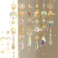 Sun Catchers with Crystals ,Tree of Life Crystal Suncatcher for Window Prisms Light Catcher Indoor Outdoor Home Party Garden