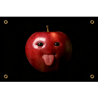 Funny Apple Face Meme Flag 2x3ft 3x5ft Tapestry Polyester Vivid Print Novelty Banner for Bedroom Dorm Man Cave Party Decor