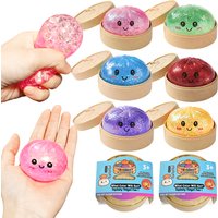Mini Glitter Dumpling Squishy with Box Dumplings Sensory Squeeze Toy for Stress Relief Random Color Soft TPR