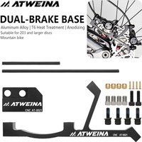 AliExpress ATWEINA ATEWINA MTB Dual Disc Brake Adapter Kit CNC Aluminum Alloy Post Mount for 203mm+ Rotors and Oil Pipe Divider