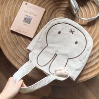Kawaii Miffy Cute Canvas Bag Shoulder Bag Large Capacity Printed Hand-held Storage Bag Gift Toy for Girl