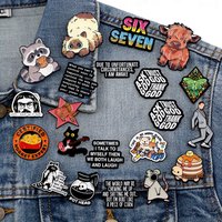 Funny Cartoon Animal Series&Quotations Enamel Pin Brooch Cute Badge for Bags Jeans Hoodies Denim Lapel Pin Jewelry Best Gift