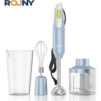 4-in-1-Handmixer-Set, Stabmixer mit Edelstahlklingen zum Mischen von Lebensmitteln in der Küche, hellblaues Anfänger