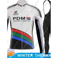 AliExpress NONE 2025 Pdm Team Winter Cycling Jersey Set Men Retro Fleece Clothing Suit Long Sleeve MTB Bike Road Pants Maillot