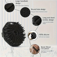 1-piece soft silicone bath brush, manual body cleaning face brush, gentle massage brush for bath, bathroom accessory