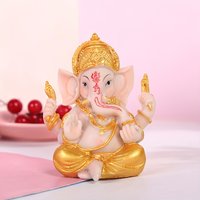 1pc Creative Thai Ganesha Figurine - Resin Elephant God Statue - Tabletop Ornament | Elephant Deity | Detailed Artistry