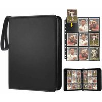 PU Zipper 3 Ring Card Binder Album 900 Pockets with 50 Removable Double-Sided 9-Pocket Pages for MTG TCG Sports Trading Cards