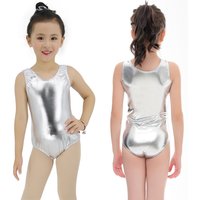 AOYLISEY Girls Silver Ballet Dance Leotards Children Boys Shiny Metallic One Piece Gymnastics Suits Kids Athletic Practice Wear