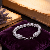 New Original high quality 925 Sterling Silver luxury dragon head bracelets for man women fashion jewelry wedding gifts party