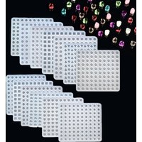 100-Cavity Mini Geometric Silicone Mold Cat Paw Heart Flower Star DIY Art Craft Resin Mold Wax Seal Stamp Pendant Making Mold
