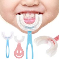 1/2pcs Baby Toothbrush Children 360 Degree U-shaped Child Toothbrush Baby Brush Silicone Kids Teeth Oral Care Cleaning