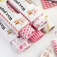 50PCS-food wrapping paper Food Grade Grease waxed paper snack pad paper anti-oil baking Tool Burger Fries Baking Wax Pad Paper