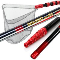 JOSBY 3M/4M/2.1M Fishing Net Telescoping Foldable Landing Net Pole Lightweight Carp Carbon Fiber Folding Sea Hand Dip Net Tackle