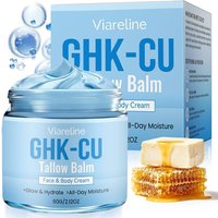 GHK-CU Copper Peptides Beef Tallow Cream Manuka Honey Blue Balm Face Body Moisturizer for Mature Dry Sensitive Skin Care