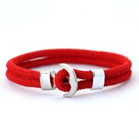 Trendy Anchor Handmade Rope Bracelet Men Easy Hook Double Milan Cord Nautical Braslet Beach Surfing Boyfriend Gift Joias Pulsera