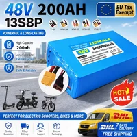 LIDIKALA 48V 200Ah 13S8P Lithium-Batteriepack mit integriertem 50A BMS, langer Lebensdauer, wasserdicht, Leistungsbatterie für Citycoco-Roller, 2000W Elektromotor
