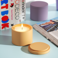 Nicole Round Candle Jar with Lid Concrete Silicone Mold Handmade Candle Vessel Jesmonite Mould Cement Gypsum Making Mould