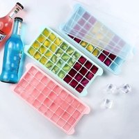 Easy To Rinse DIY Ice Moulds High Quality Food-grade 36grids Ice Cube Mold with Lid Safter Silicone Ice Tray Ice Box