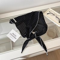 Neckerchief Sweet Polka Dot Headband Turban Thin Fresh Small Scarf Striped Korean Triangular Hair Band Clothing Accessories