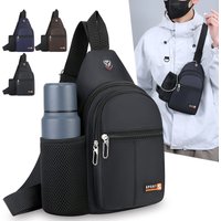 New waterproof crossbody bag, fashionable chest bag, multifunctional casual single shoulder water cup, men's backpack for travel