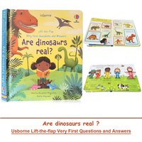 Usborne Lift The Flap Very First Questions & Answers Are Dinosaurs Real ? English Picture Book for Kids Reading 3D Board Books