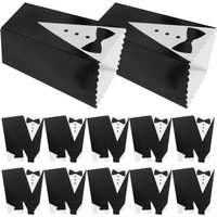 50Pcs Tuxedo Popcorn Boxes Large Capacity Paper Popcorn Buckets for Parties Movie Nights Bulk Favor Treat Containers