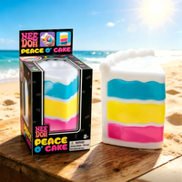 1-3pcs Trending NeeDoh Peace O' Cake Cake Shape Squishy Toy Soft TPR Material Fidget Toy for Focus & Relaxation Kids & Adults