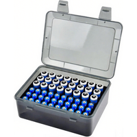 Battery Organizer Portable Battery Box with Buffer Sponge Plastic Battery Organizer Storage Case for 54 Batteries AA AAA