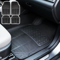 Black rubber car floor mats, custom-fit floor mats, 4-piece sets of rubber car floor mats. Universal, wear-resistant, and non-slip. It can be trimmed to size. 2 front and 2 rear.