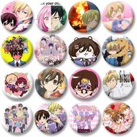 Cute Cartoon Haruhi Fujioka Tamaki Suoh Kyoya Clip Pins Cap Backpack Lapel Badge Accessories Wholesale Anime Brooch Jewelry Gift