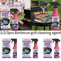 1/2/3pcs Barbecue Grill And Pan Cleaner Powerful Cleaning Solution For Removing Stubborn Grease And Burnt-On Residue From Grills
