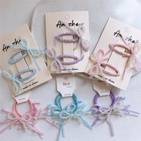 Korean BB Clips Set 2pcs Sweet Pearl Bow Barrettes Tartan Snap Clips for Teens Girls Hairpins Kawaii School Accessories