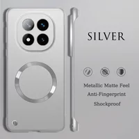 Ultradünne metallische Lackierung, rahmenlose magnetische Hülle für Redmi Note 15 14 Pro Plus K80 K70 E Pro, stoßfeste Schutzhülle