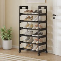 3/4/5/6 Tier Rolling Shoe Rack, Detachable Shoe Storage Organizer for Home Entryway, Dorm & Rental, Space-Saving Shoe Shelf